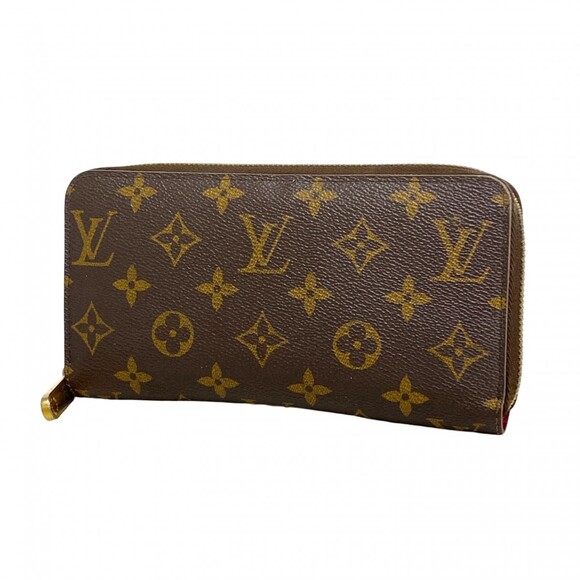 Louis Vuitton Monogram Zippy Wallet M41895 Brown Fuchsia Women's